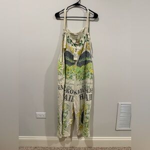 Brand New With Tags Jaded Gypsy Market Fresh Hawaii Print Overalls Boho L/XL